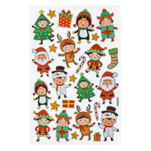 Autocolante Decorative de Crăciun cu personaje copii spiridusi