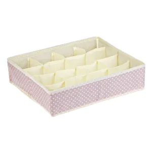 Organizator pentru sertar cu 16 compartimente, roz cu buline