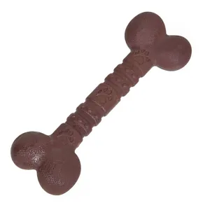 Jucarie pentru caini, Os cu aroma de vita, Maro, 12 cm
