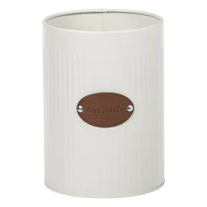 Suport Metalic Rotund pentru Ustensile de Gatit - Design Ecru