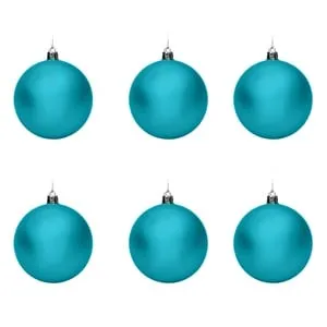 Set Globuri de Craciun Turcoaz Mate pentru Decorarea Bradului