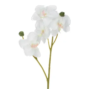 Floare artificiala orhidee alba crem, 35 cm