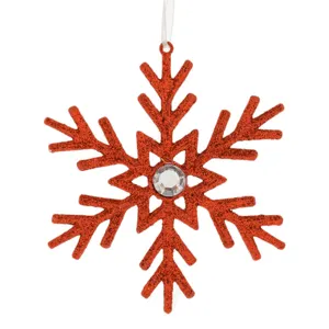 Ornament de Crăciun Fulg cu Glitter și Strass pentru Brad