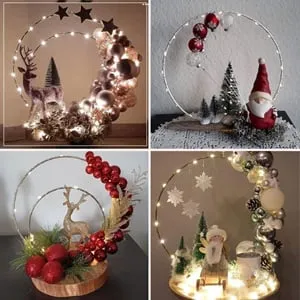 Set Coronite Metalice Aurii DIY pentru Decorațiuni de Crăciun