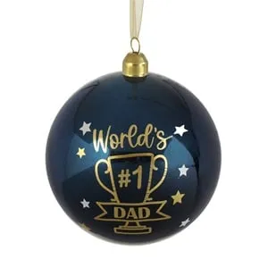 Glob de Crăciun Albastru Dublu cu Mesaj Dad of the Year