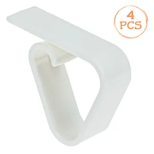 Cleme din plastic pentru fixarea față de masă, set 4 bucăți, albe
