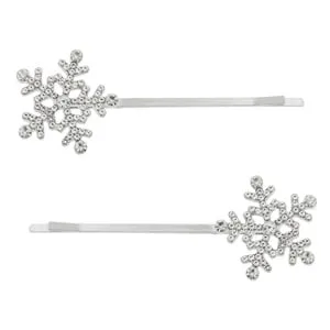 Agrafe argintii cu glitter de craciun pentru accesorii festive