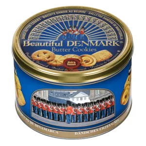Biscuiți cu unt, cutie metalică rotundă, 340g