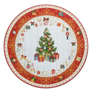Platou Decorativ de Crăciun Brad Cadouri Plastic 40cm Multicolor