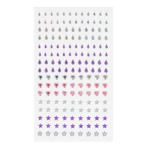 Strasuri Autocolante Forme Diverse Alb Roz Lila Decorare