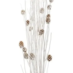 Ramuri Artificiale Decorative de Crăciun cu Conuri de Brad