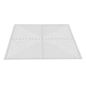 Covoraș Puzzle Modular, 4 buc, Gri cu Puncte Albe, 61.5x61.5x0.9cm