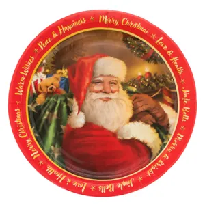 Set Farfurii Carton Crăciun Multicolor 18 cm pentru Sărbători