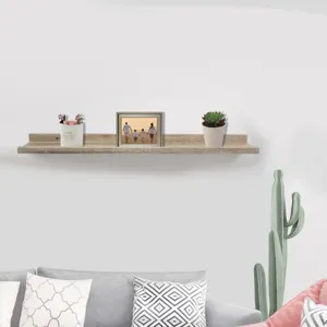 Raft de perete din lemn MDF, Natural, 80x10x4cm