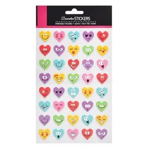 Autocolante decorative inima emoji set multicolor 40 buc