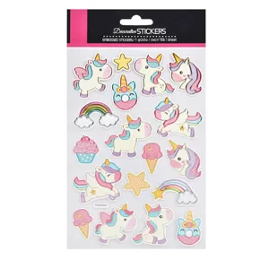 Autocolante cu Unicorni Baby, Set 18 buc, Pastel, Detalii Metalizate