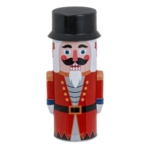 Cutie Metalică Crăciun 3D Spargător de Nuci Roșu Negru 8.5x24.5cm