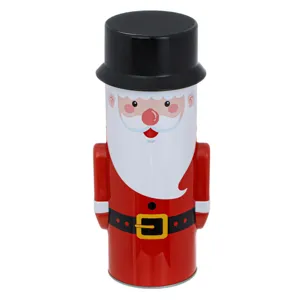 Cutie Metalică 3D Moș Crăciun Alb/Rosu, Diametru 8.5cm