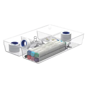Organizator Transparent de Plastic cu 4 Compartimente pentru Sertare