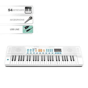 Orga Electronică Avansată cu 54 Clape, Ecran LED și Microfon