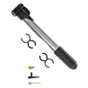 Pompa manuala de umflat cu accesorii, 6 piese, 22 cm, argintie