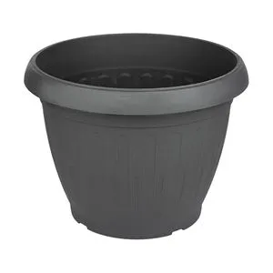 Ghiveci din plastic pentru flori de culoare antracit