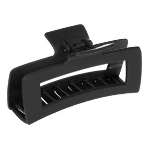 Clamă de păr dreptunghiulară neagră mată 12.5cm pentru coafuri elegante