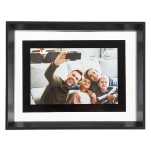 Ramă foto decorativă neagră și transparentă 10x15cm din plastic