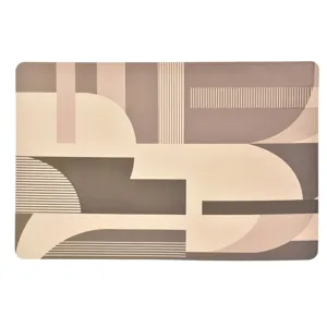 Suport pentru farfurii geometric din plastic bej maro 43.5x28.5cm