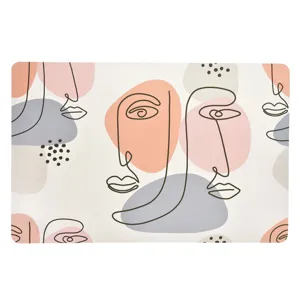 Suport Farfurii Ecru cu Model Abstract, 43.5x28.5cm
