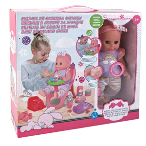 Set Interactiv Scaun de Masă și Păpușă cu Sunete și Accesorii