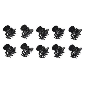 Clame de păr negre lucioase, 2cm - 10 buc