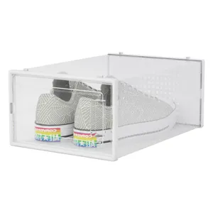 Cutie de depozitare pantofi din plastic transparent cu ușă