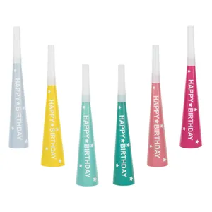 Set Trompete din Hârtie Happy Birthday Multicolor