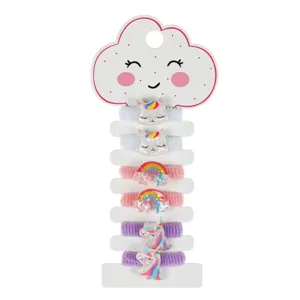 Set elastice de păr pentru copii multicolor cu pisici, curcubeu și unicorni