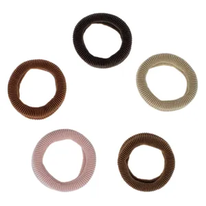 Set 5 Elastice de Par Frotte, Maro, Bej si Roz, Groase