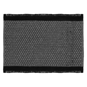 Placemat Decorativ din Bumbac Negru Alb cu Model Romburi