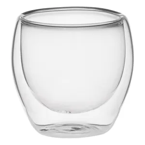 Pahar din sticlă transparentă cu perete dublu 80ml