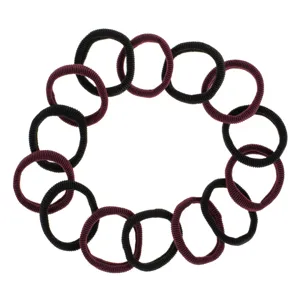 Elastice de par din frotte, Set 14 buc, Negru si Bordo