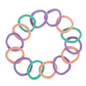 Set 14 Elastice de Par Frotte, Culori Pastelate (Lila, Somon, Verde)