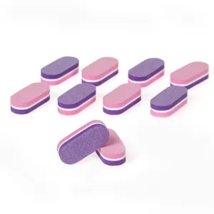 Pile de unghii tip buffer, Set 10 buc, Lila-Roz, 4.5 cm
