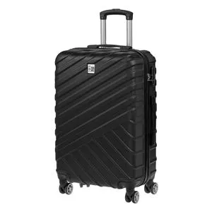 Valiză Troler Neagră 90L cu Roți Rotative și Manere Reliefate