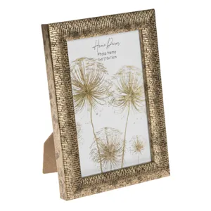 Rama foto metalica aurie 10x15 cm finisaj brushed pentru perete si masa