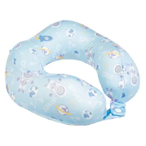 Pernă de călătorie Memory Foam pentru Copii, Model Spațial, Bleu, 22x22x8cm