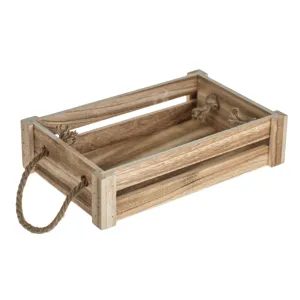 Lada Decorativă din Lemn Natural cu Manere de Sfoară pentru Grădină și Casă