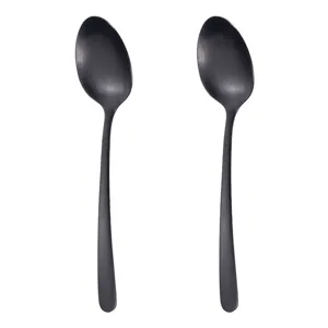 Set Lingurițe Mici din Oțel Inoxidabil Negru Mat, 15.5 cm