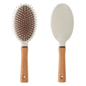 Perie de par ovala din lemn, Crem, 23.5 cm