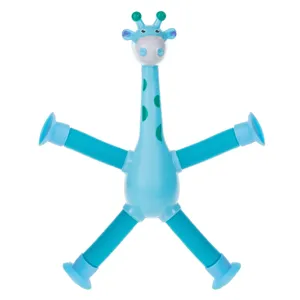 Jucărie Fidget Pop Girafă cu Picioare Tub și Lumină, 18cm