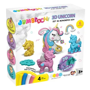 Set Plastilina cu Forme de Unicorn, 4 Culori, 5 Matrite 3D