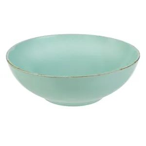 Bol de portelan verde menta stil nordic pentru salată și servire